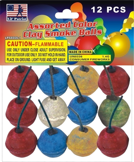 Assorted Color Clay Smoke Balls (12 pack) - GPS8006-1