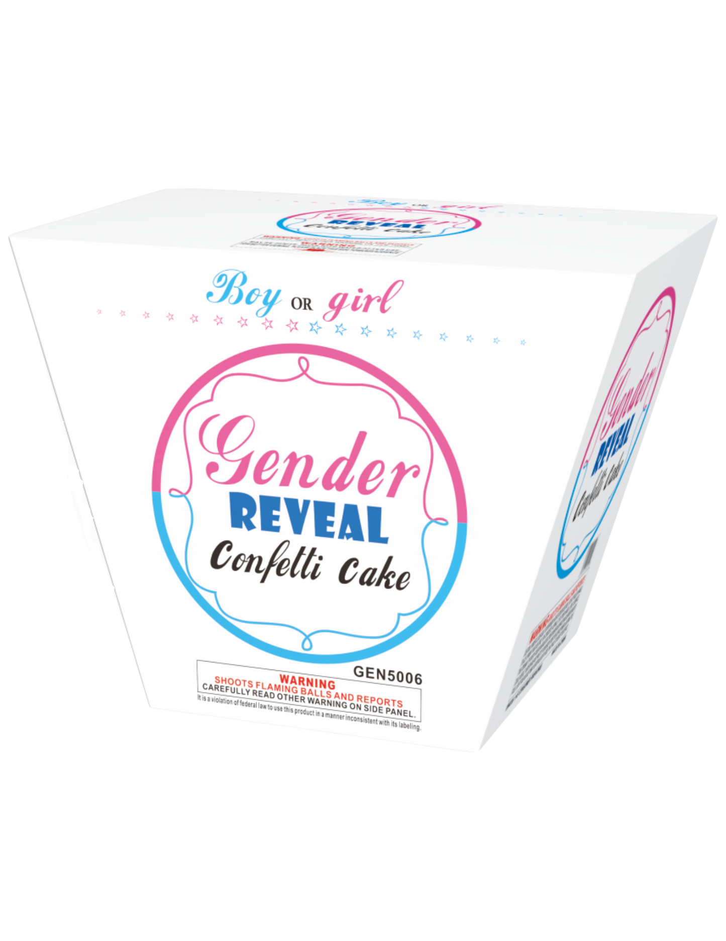 Gender Reveal Confetti Cake (Blue) - 25 shot - GEN5006